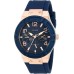 GUESS Women's Rose Gold-Tone Dial with Iconic Blue Stain Resistant Silicone Strap (Model: U0571L1)