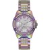 GUESS Multifunction Purple Crystal Bracelet Watch, Purple/Silver-Tone