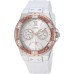 GUESS Women's Stainless Steel + Stain Resistant Silicone Watch
